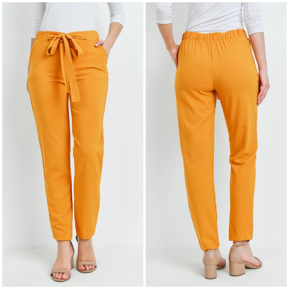 LAST ONE❗Potter's Pot Chic Mustard Paperbag Pants - Picture 3 of 6